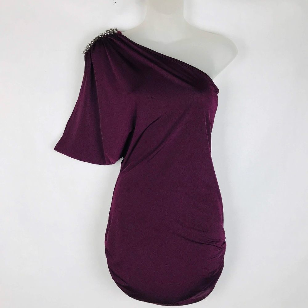Charlotte  Russe One Sleeve Ruched Tunic Dress